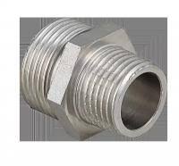 Ніпель перехідний латунний, нікельований, НР-НР